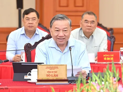 Tổng Bí thư Tô Lâm chủ trì cuộc làm việc của Bộ Chính trị với Ban Thường vụ Đảng ủy Công an Trung ương
