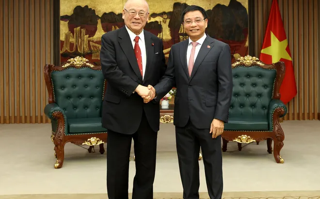 Phó Thủ tướng Nguyễn Văn Thắng tiếp Cố vấn đặc biệt Liên minh Nghị sĩ hữu nghị Nhật Bản-Việt Nam